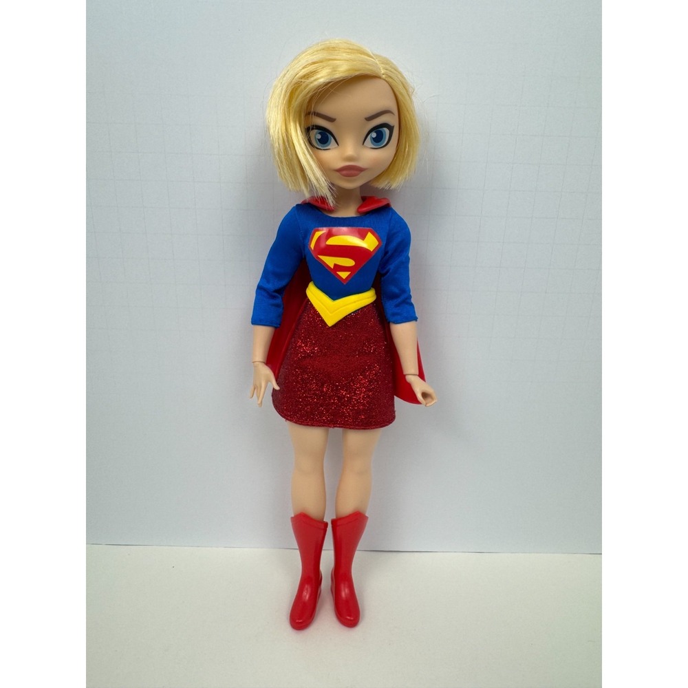 DC Super Hero Girls Supergirl Doll Blonde Bob Red Cape Action Figure Mattel 11"